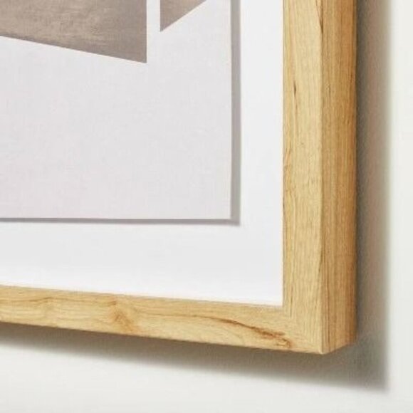 Threshold Studio McGee 16x20 Color Block Abstract Glass Framed Wall Art Lt Navy - Picture 5 of 8